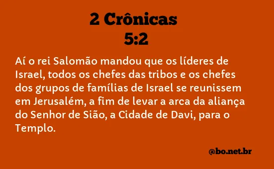 2 Crônicas 5:2 NTLH