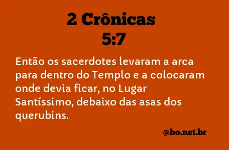 2 Crônicas 5:7 NTLH