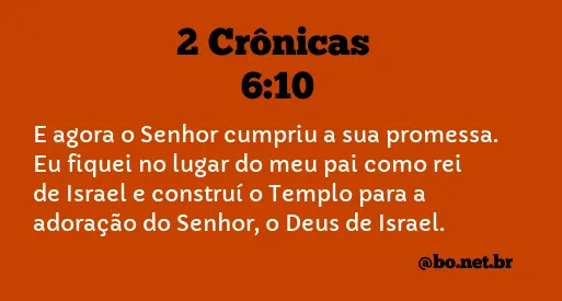 2 Crônicas 6:10 NTLH