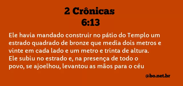 2 Crônicas 6:13 NTLH