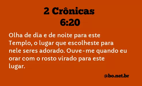 2 Crônicas 6:20 NTLH