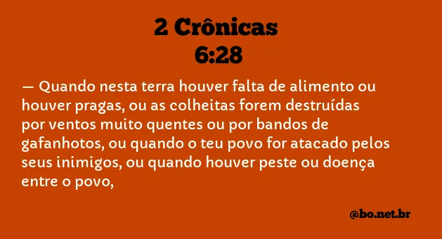 2 Crônicas 6:28 NTLH