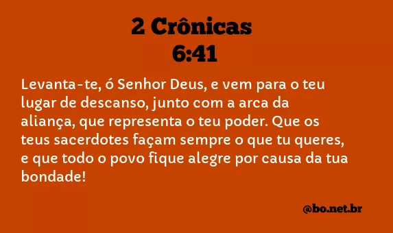 2 Crônicas 6:41 NTLH
