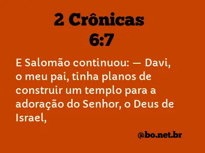 2 Crônicas 6:7 NTLH