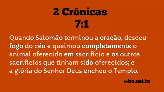 2 Crônicas 7:1 NTLH