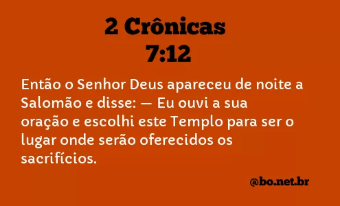 2 Crônicas 7:12 NTLH