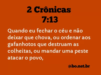 2 Crônicas 7:13 NTLH