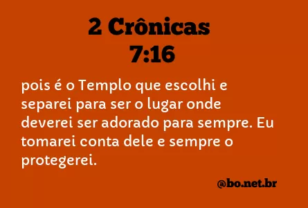 2 Crônicas 7:16 NTLH