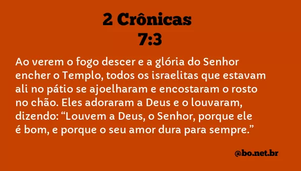 2 Crônicas 7:3 NTLH
