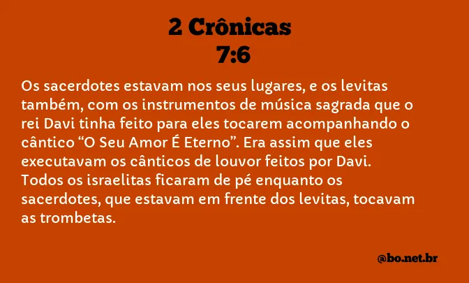 2 Crônicas 7:6 NTLH