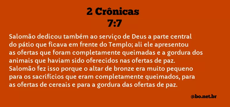 2 Crônicas 7:7 NTLH