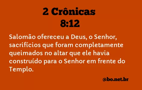 2 Crônicas 8:12 NTLH