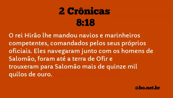 2 Crônicas 8:18 NTLH