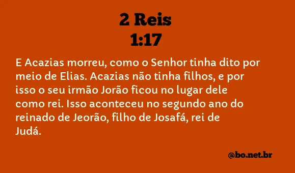 2 Reis 1:17 NTLH