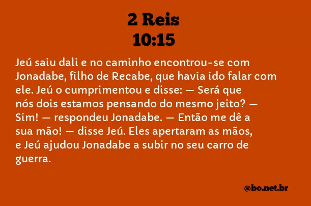 2 Reis 10:15 NTLH