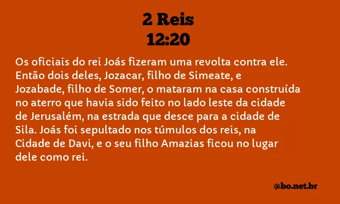 2 Reis 12:20 NTLH