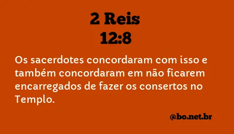 2 Reis 12:8 NTLH