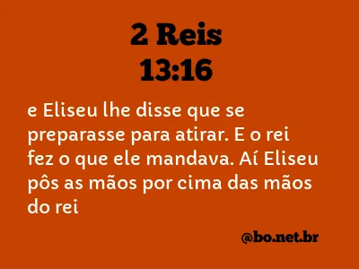 2 Reis 13:16 NTLH