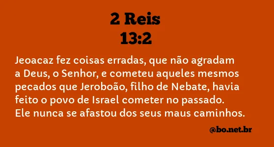 2 Reis 13:2 NTLH