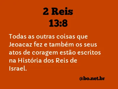 2 Reis 13:8 NTLH