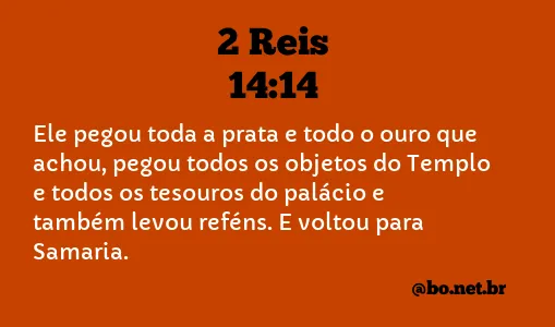 2 Reis 14:14 NTLH