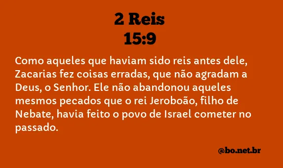 2 Reis 15:9 NTLH