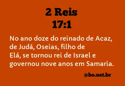 2 Reis 17:1 NTLH