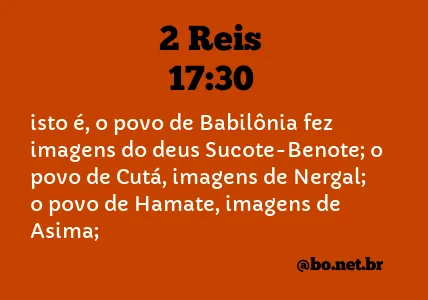 2 Reis 17:30 NTLH