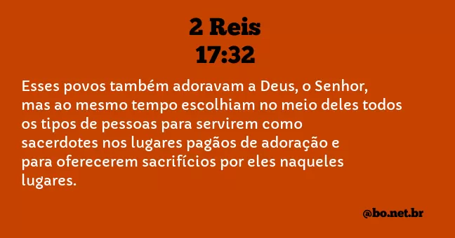 2 Reis 17:32 NTLH
