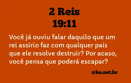 2 Reis 19:11 NTLH