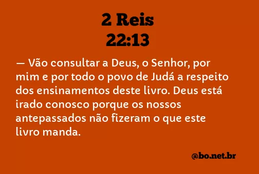 2 Reis 22:13 NTLH