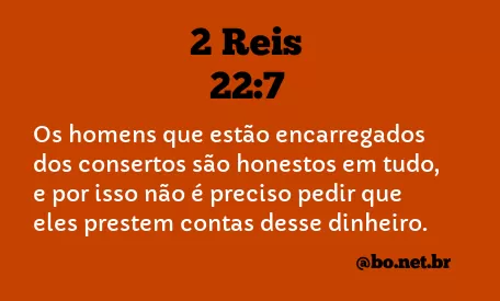 2 Reis 22:7 NTLH