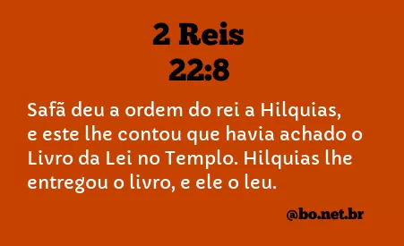 2 Reis 22:8 NTLH