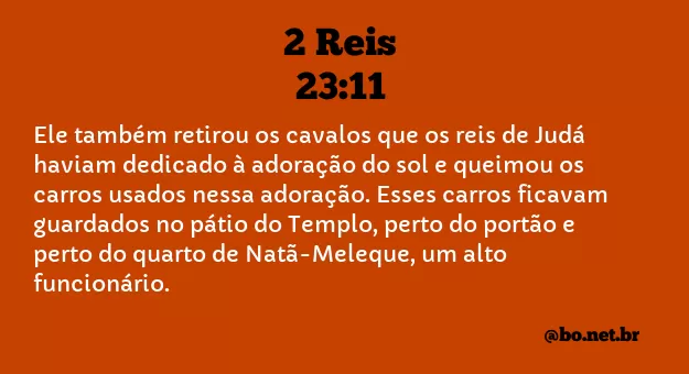 2 Reis 23:11 NTLH