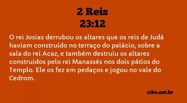 2 Reis 23:12 NTLH