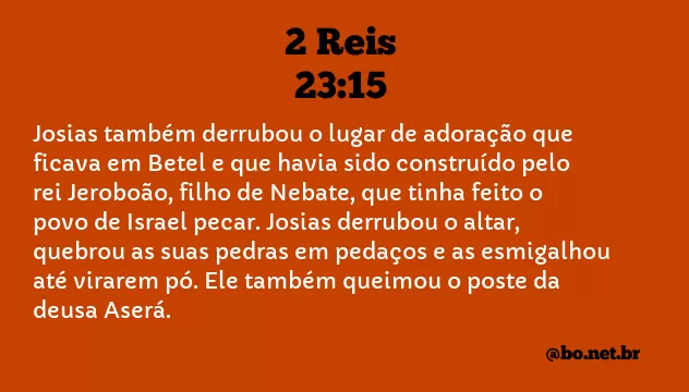 2 Reis 23:15 NTLH