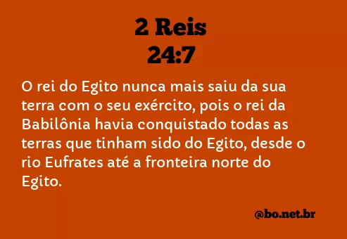 2 Reis 24:7 NTLH