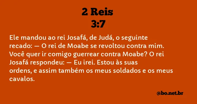 2 Reis 3:7 NTLH