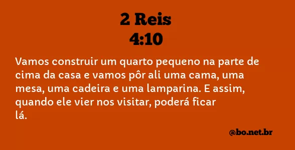 2 Reis 4:10 NTLH