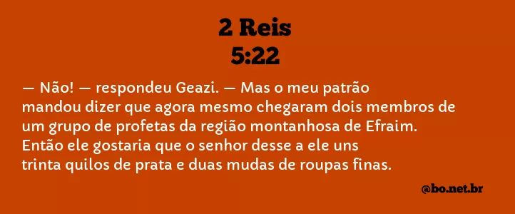 2 Reis 5:22 NTLH