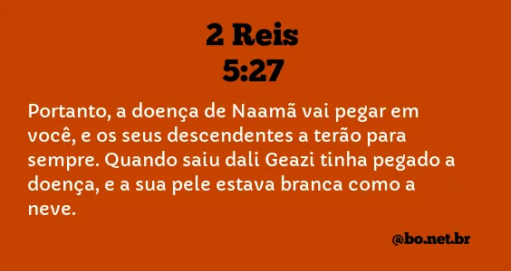 2 Reis 5:27 NTLH