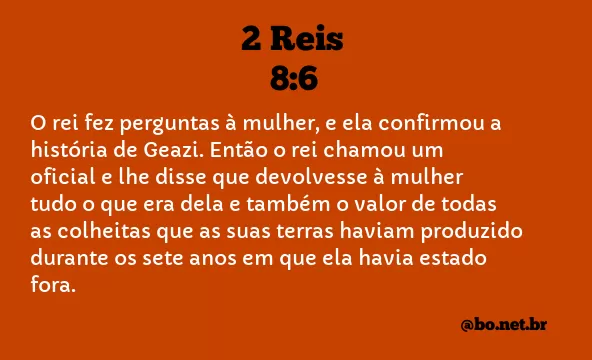 2 Reis 8:6 NTLH