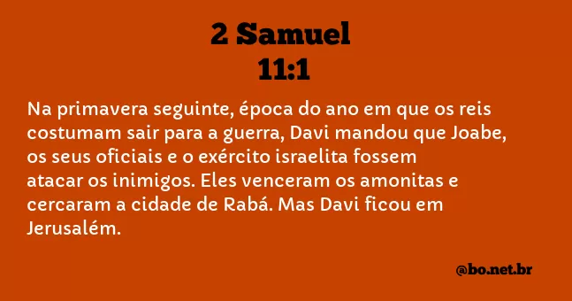 2 Samuel 11:1 NTLH
