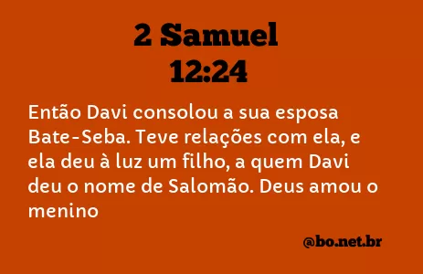 2 Samuel 12:24 NTLH