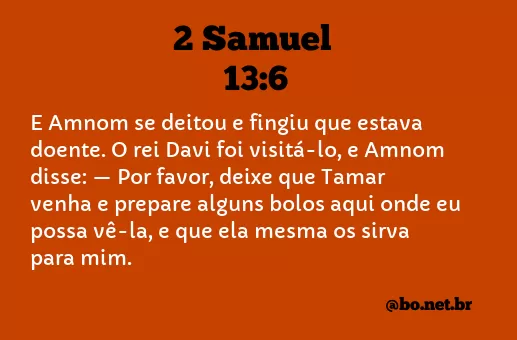 2 Samuel 13:6 NTLH