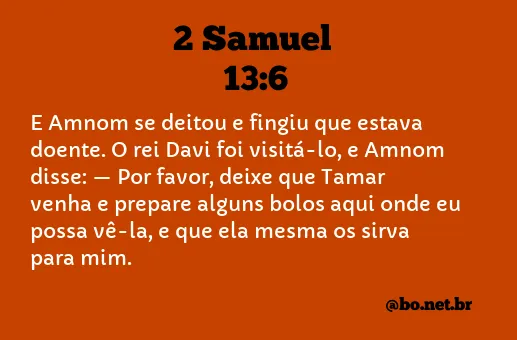 2 Samuel 13:6 NTLH