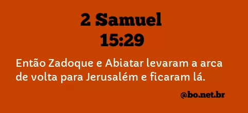 2 Samuel 15:29 NTLH