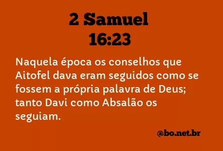 2 Samuel 16:23 NTLH