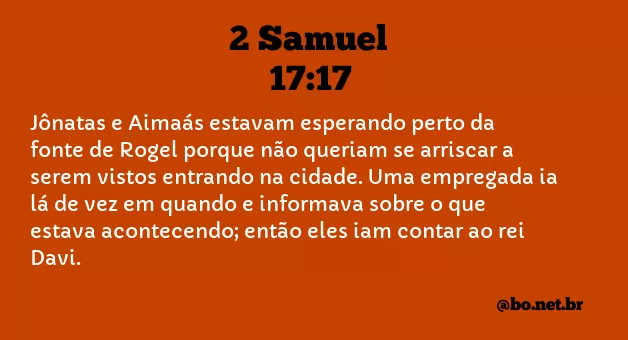 2 Samuel 17:17 NTLH