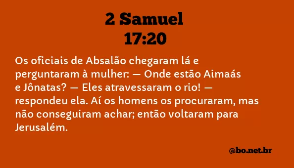2 Samuel 17:20 NTLH
